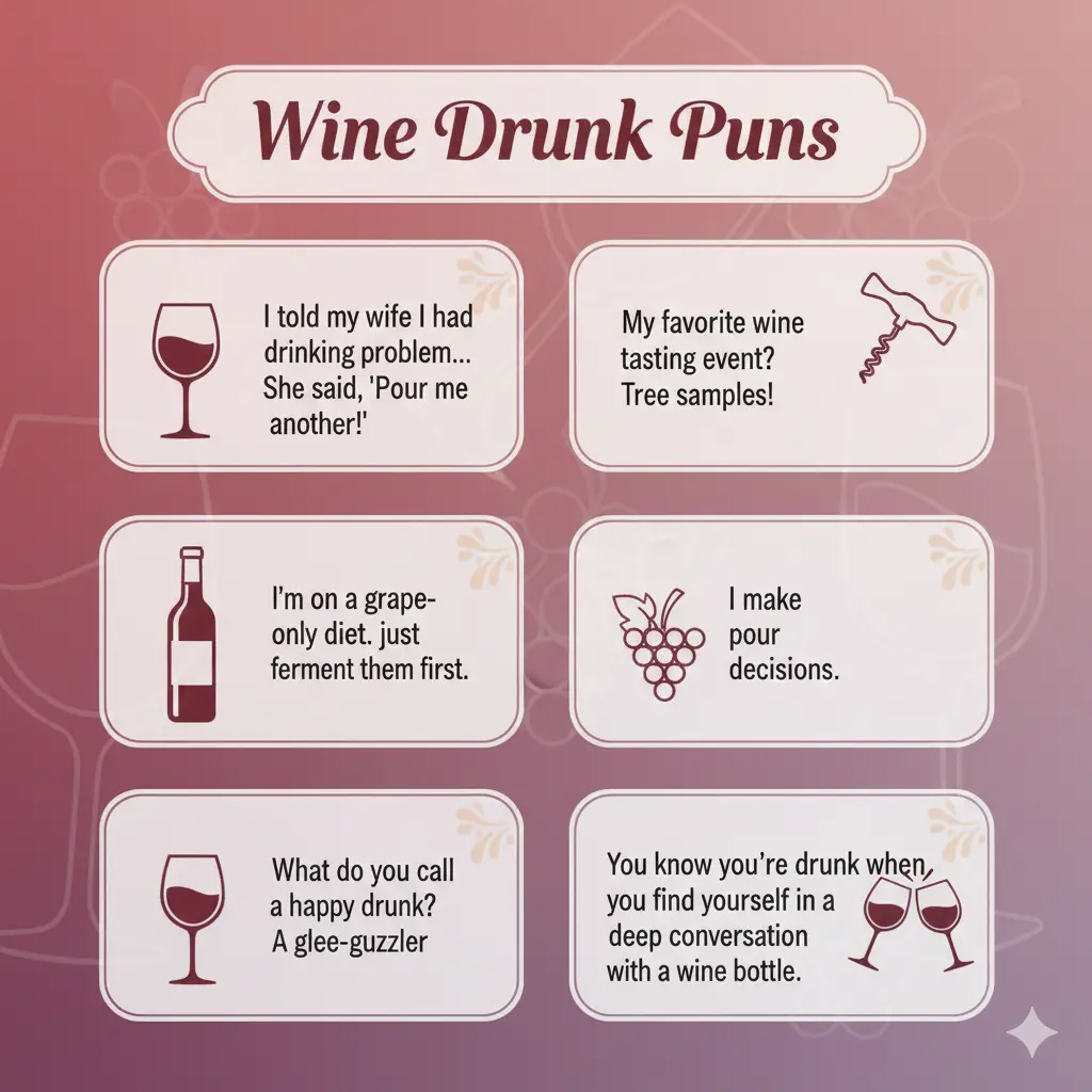 Wine Drunk Puns