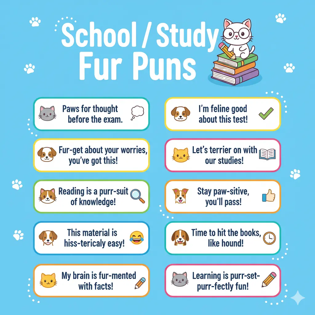 School / Study Fur Puns