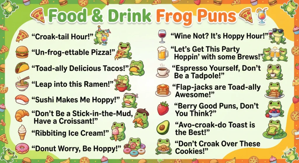 Food And Drink Frog Puns