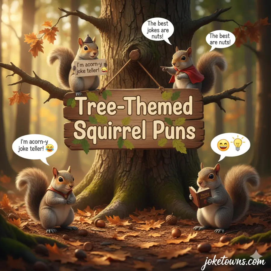 Tree-Themed Squirrel Puns