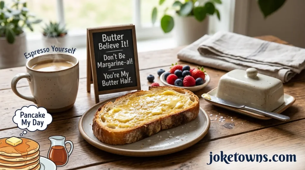 Spread of Butter Puns and Breakfast Humor