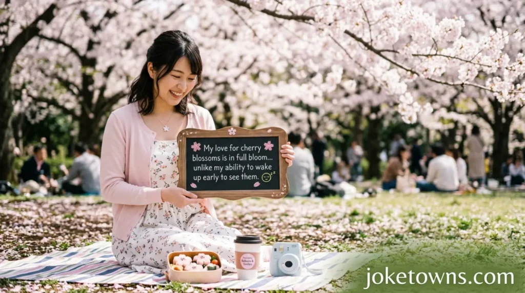 Cherry blossom inspired sweet humor lines