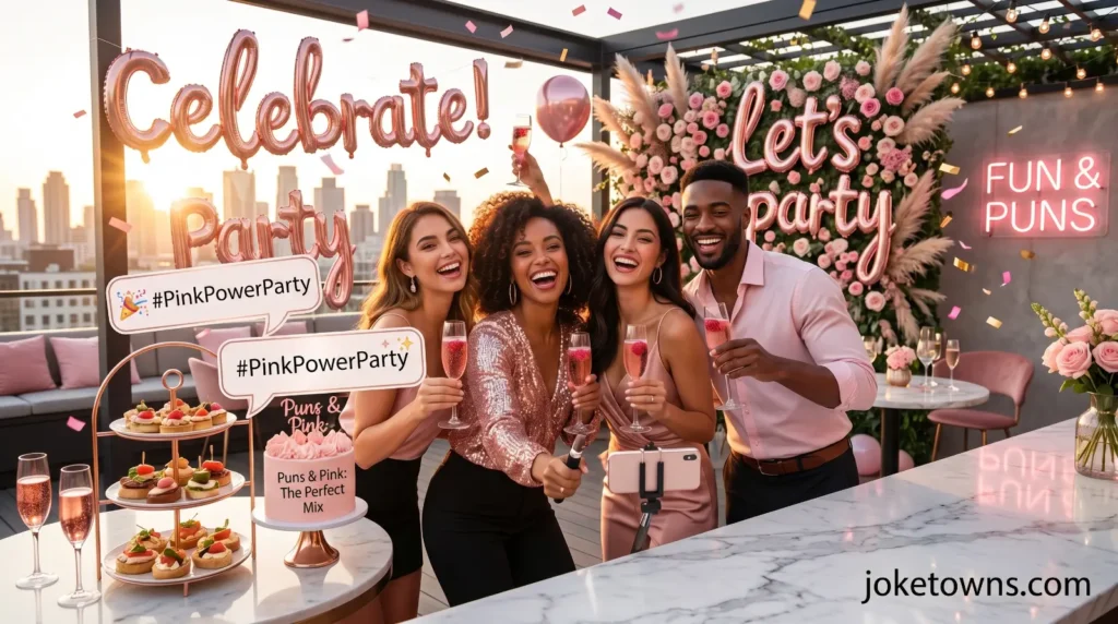 Party Fun and Celebration Pink Caption