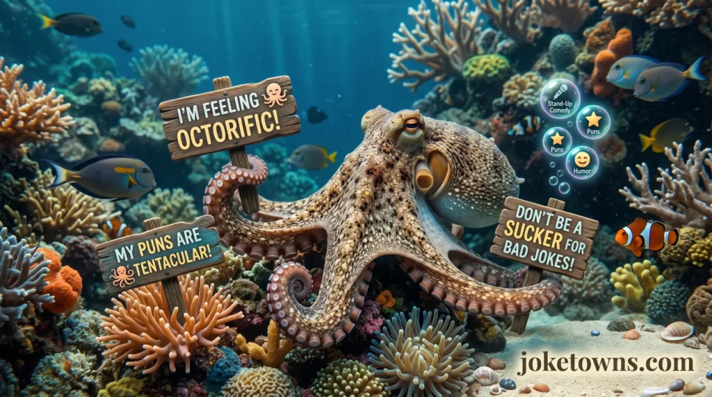 Octopus Ocean Wordplay Humor