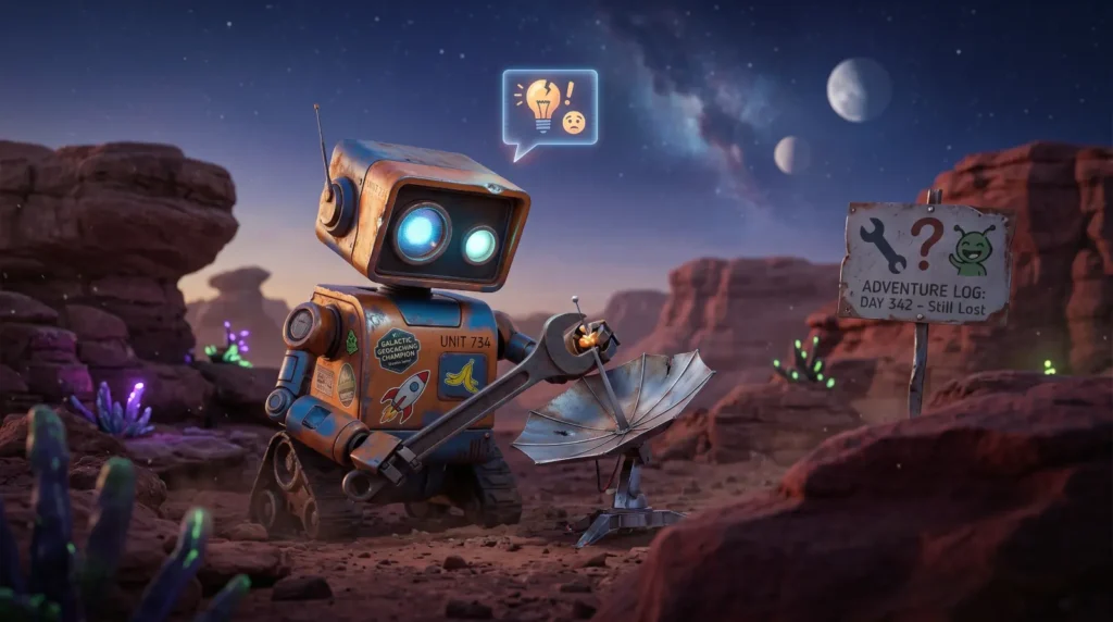 Space Inspired Robot Humor Adventures