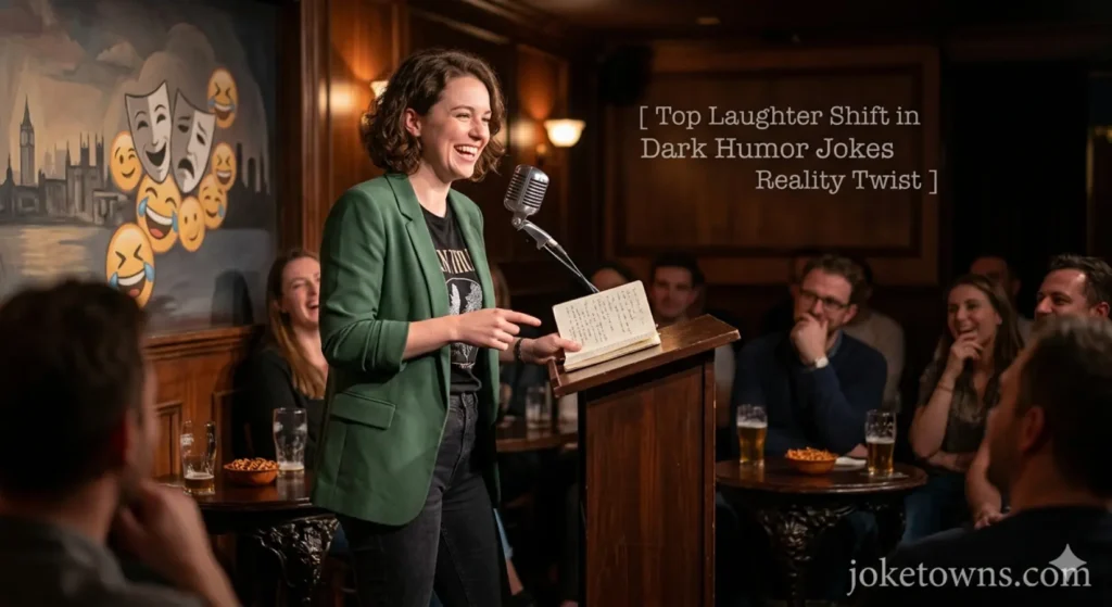 Laughter Shift in Dark Humor Jokes Reality Twist