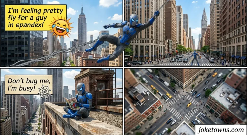 Web Swinging Laughs Spiderman Puns
