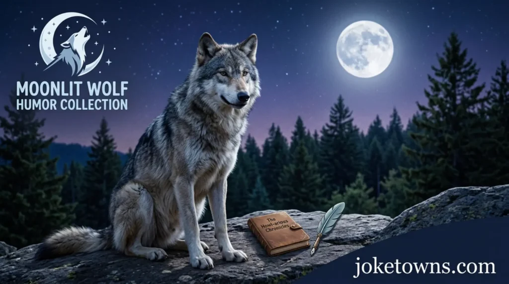 Moonlit wolf humor collection