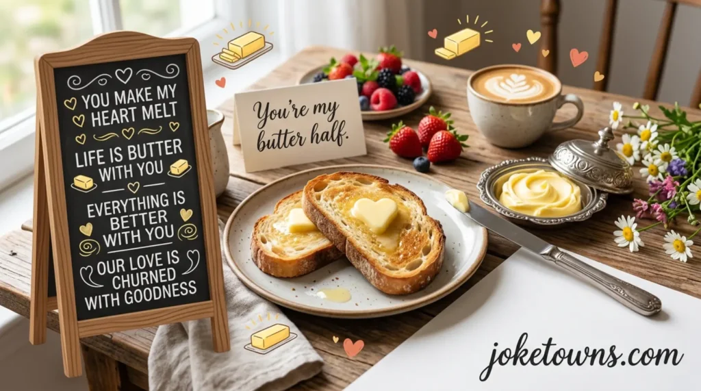 Romantic Butter Puns and Love Captions