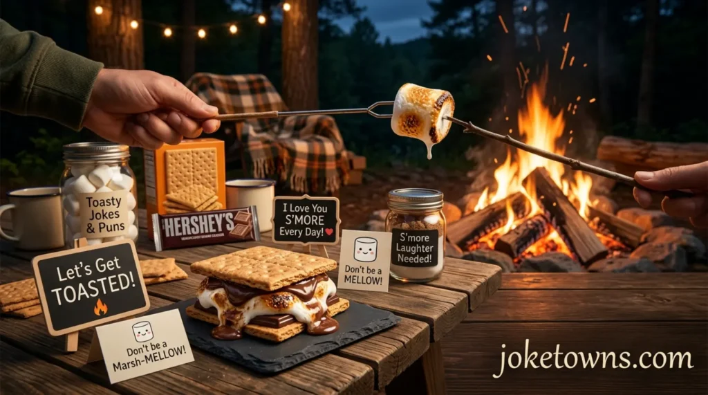 Gooey Campfire Smore Puns.