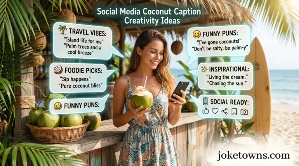 Social Media Coconut Caption Creativity Ideas