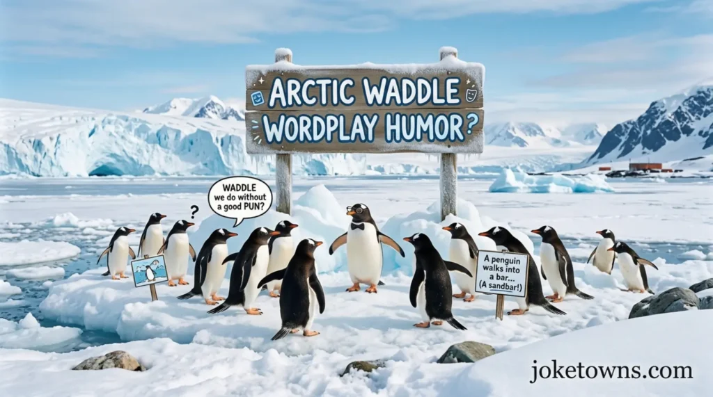 Arctic Waddle Wordplay Humor