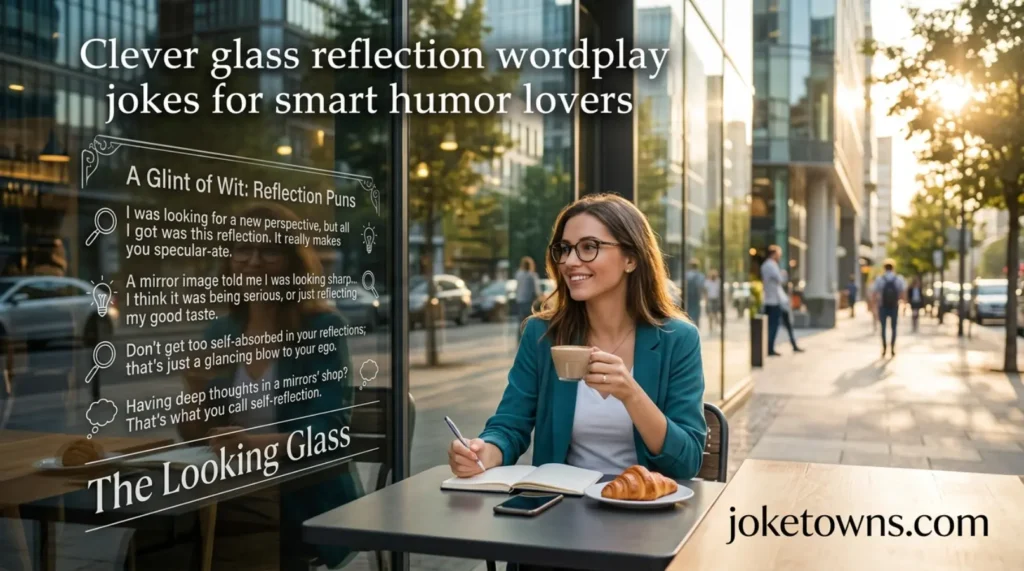 Clever glass reflection wordplay jokes for smart humor lovers