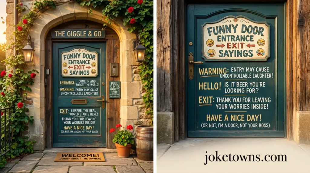 Funny Door Entrance Exit Sayings