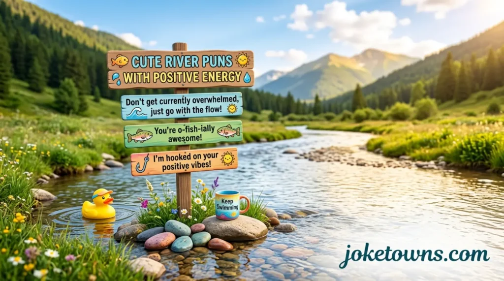 Cute River Puns with Positive Energy