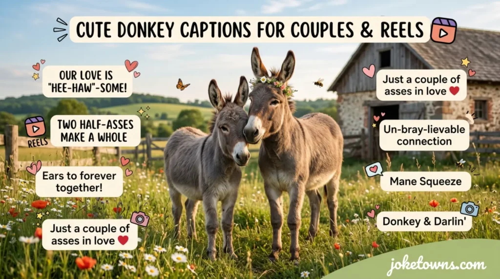 Cute donkey captions for couples and reels
