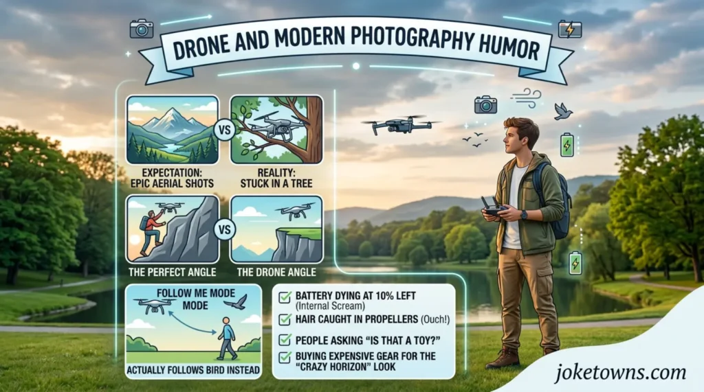 Drone and Modern Photography Humor