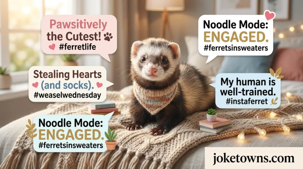 Cute Instagram ready ferret captions