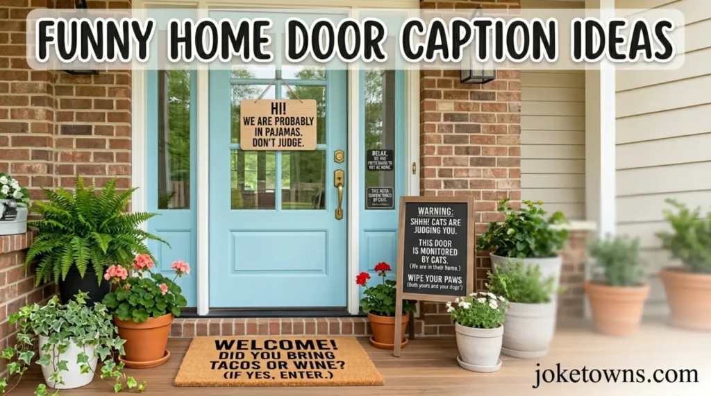 Funny Home Door Caption Ideas