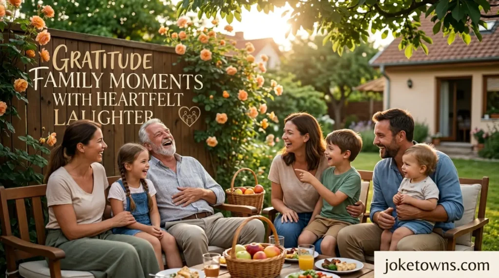 Gratitude family moments with heartfelt laughter