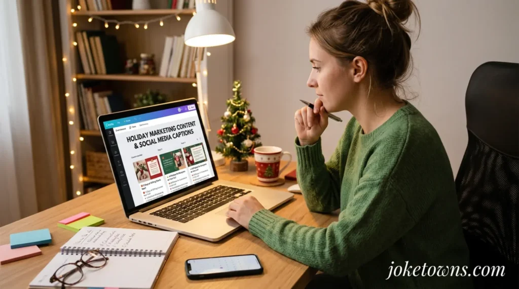 Holiday marketing content and social media captions