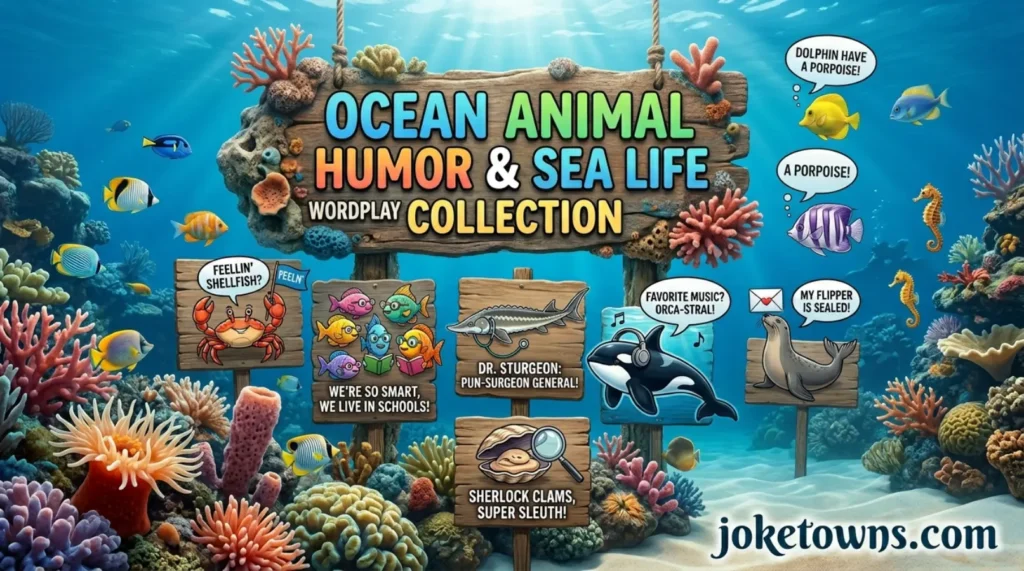 Ocean animal humor and sea life wordplay collection