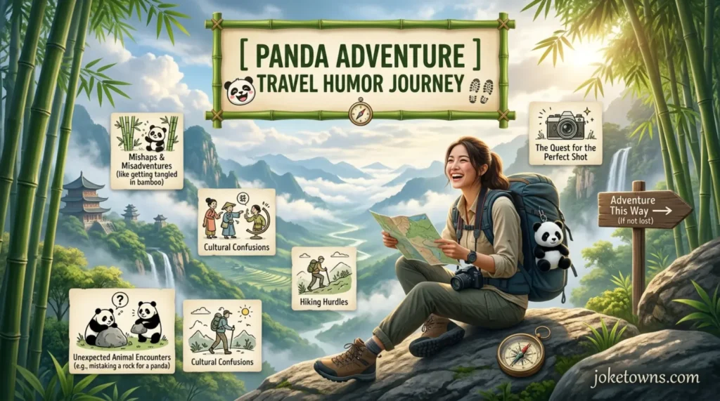 Panda Adventure Travel Humor Journey