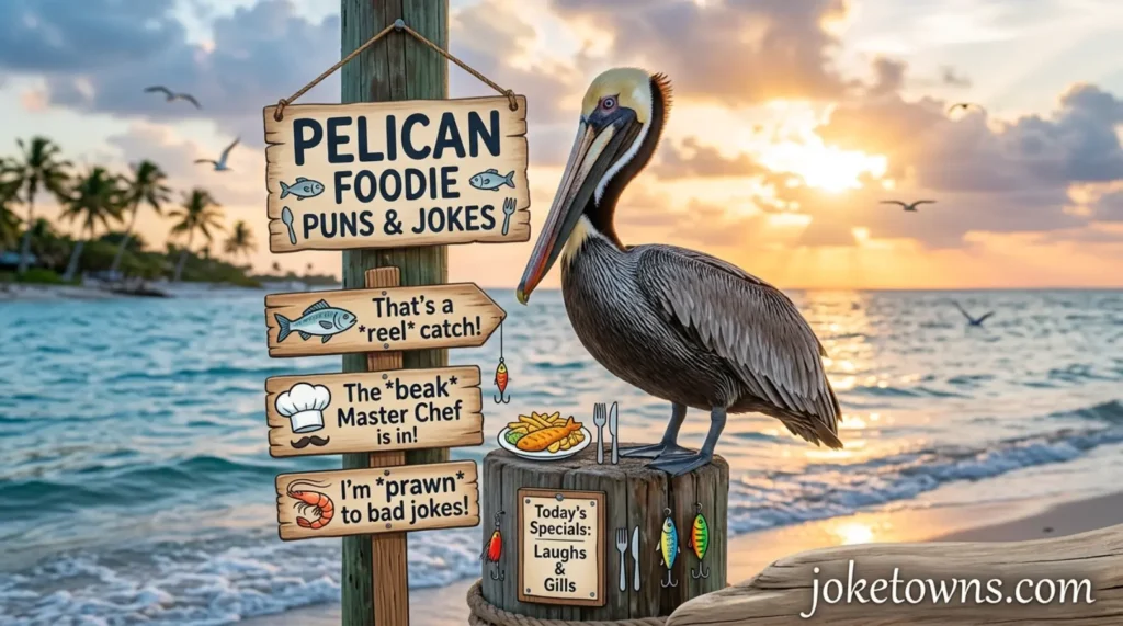 Pelican Foodie Puns And Jokes