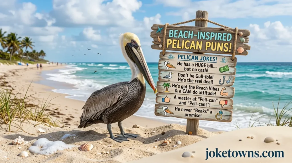 Beach Inspired Pelican Puns