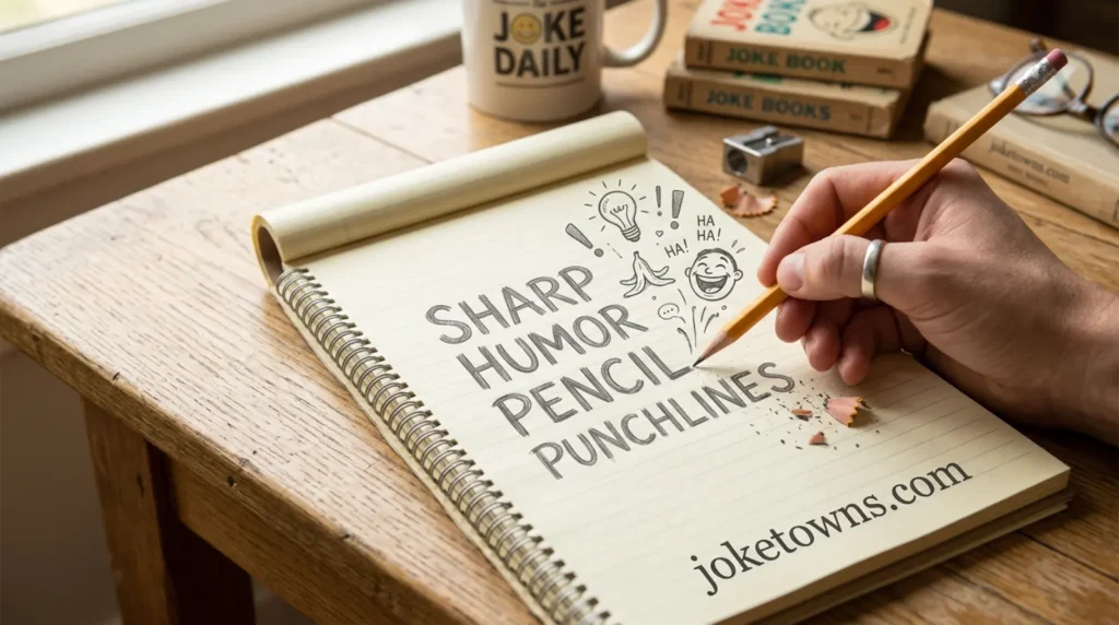 Sharp humor pencil punchlines