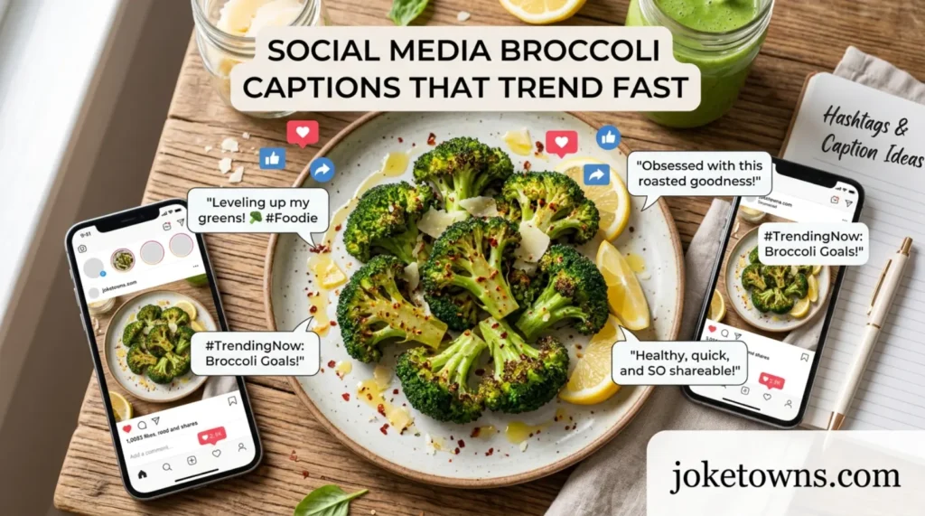 Social media broccoli captions that trend fast