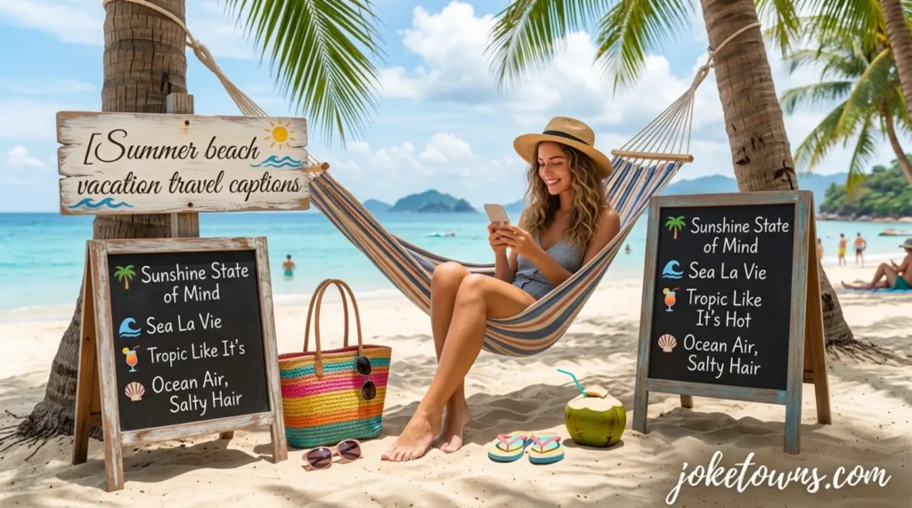 Summer beach vacation travel captions