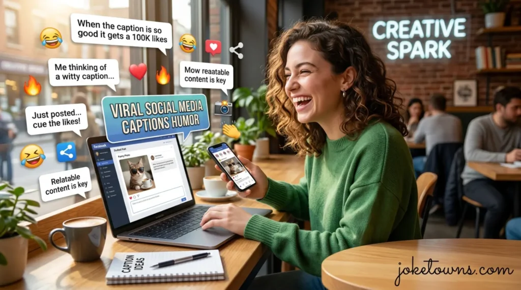 Viral social media captions humor