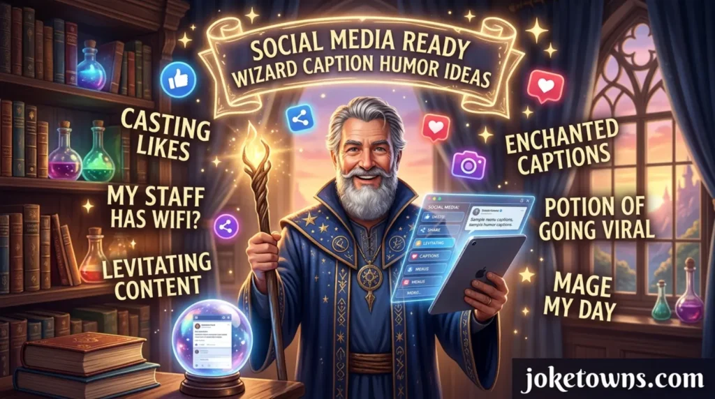 Social Media Ready Wizard Caption Humor Ideas