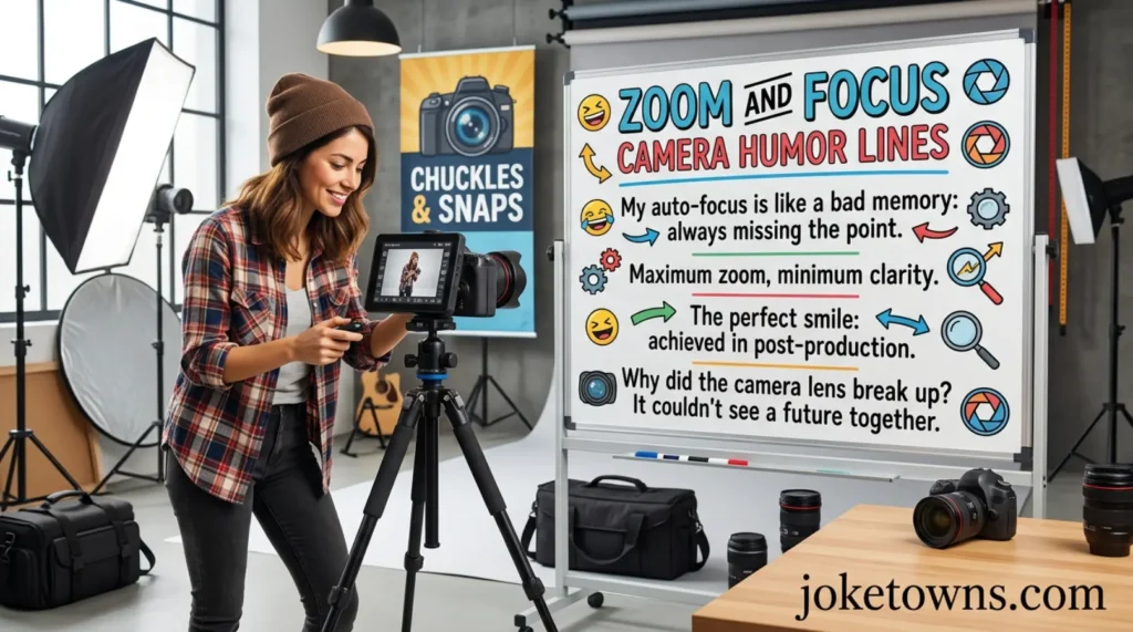Zoom and Focus Camera Humor Lines